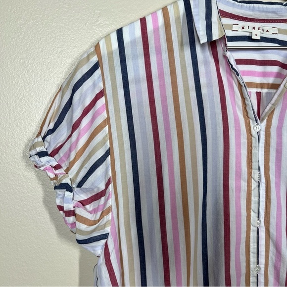Xirena Womens Multicolor Stripe Le Marais Channing Button Up Shirt Size Small - Picture 3 of 8